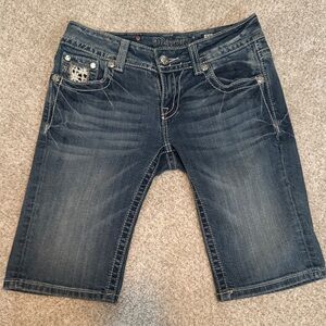 Miss Me Dark Blue Denim Shorts